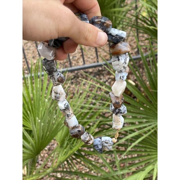 GSJ Signed 144 Grams Chunky Raw Agate Heavy 16" Necklace 14k Statement VTG - Picture 12 of 12